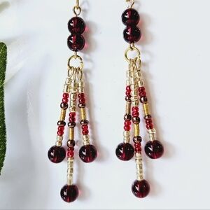 2/$27 | Triple Fringe Beaded Indigenous Native Earrings | Handmade Jewelry